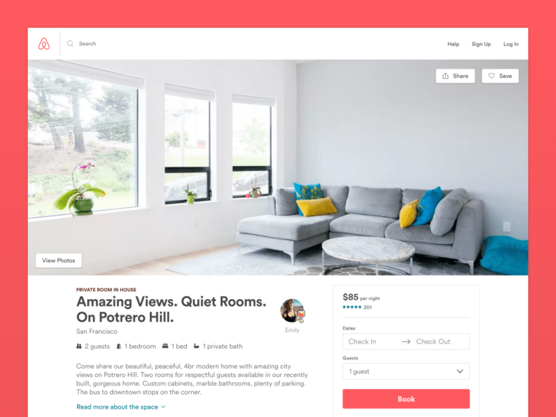 Airbnb Product Detail Page