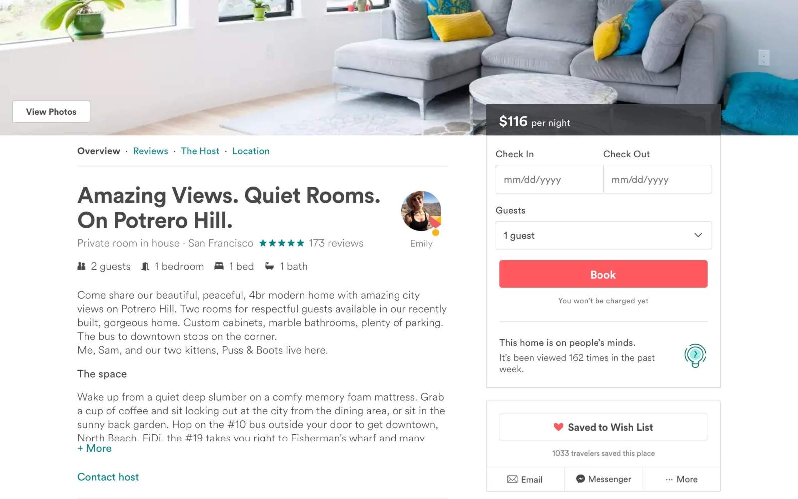 Booking component before redesign