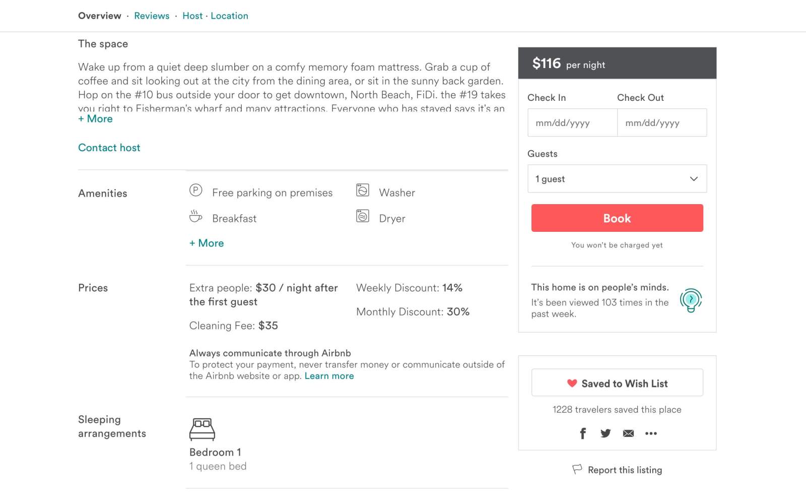 Sleeping arrangements before redesign